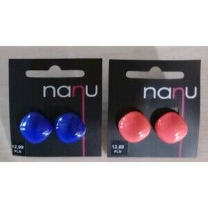 Set Of Two Pairs Nanu Stud Earrings Blue Coral Women's Fashion jewelry NIP